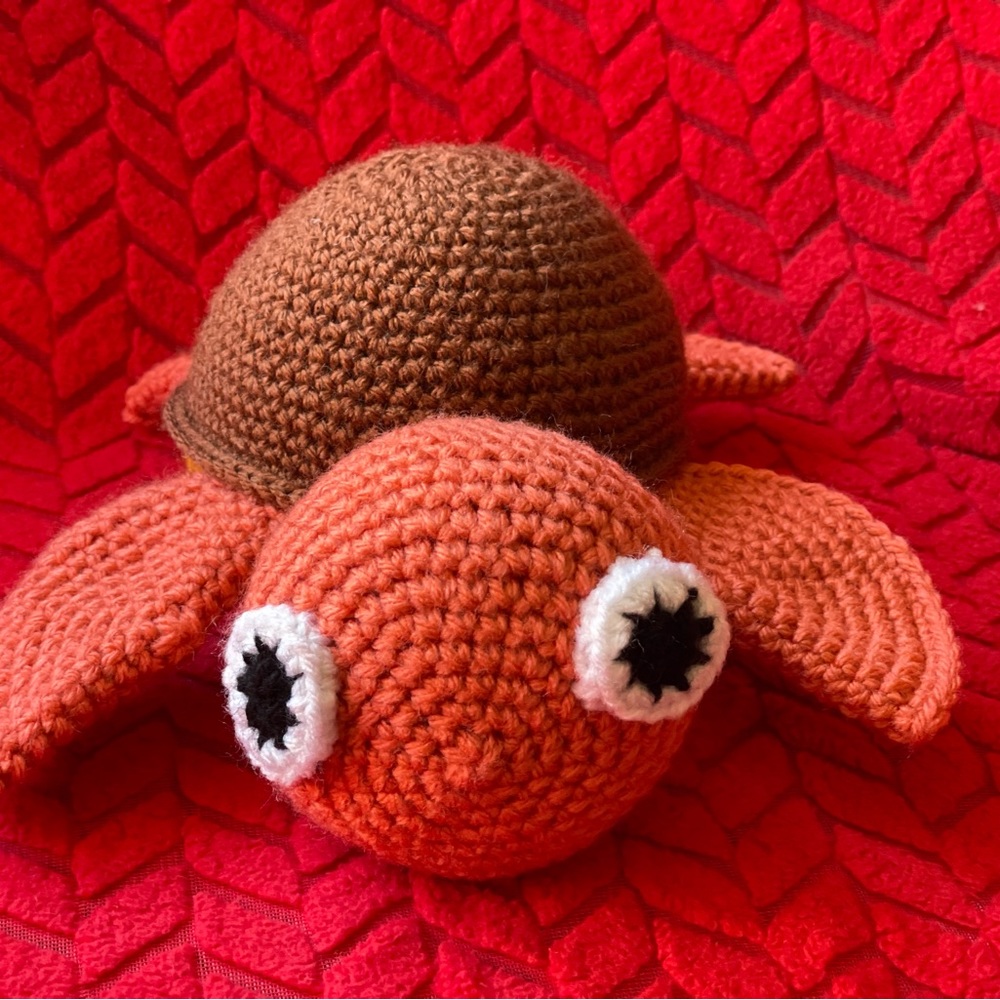Handmade crochet turtle